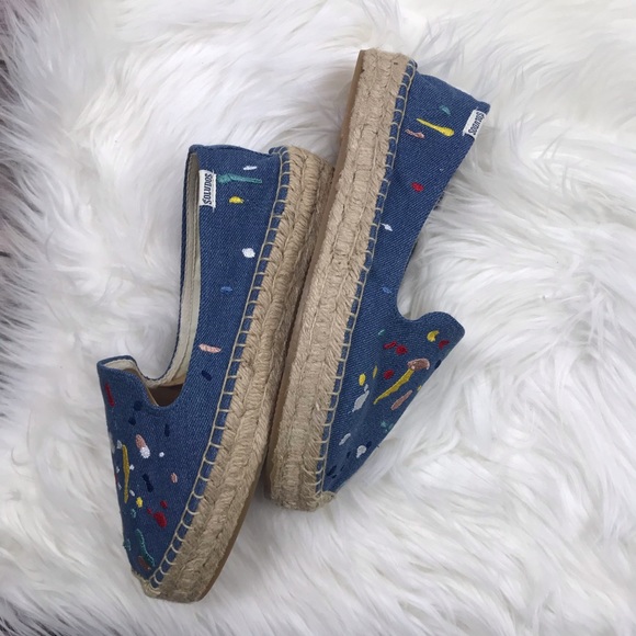 Soludos Splatter Paint Platform Espadrilles - Picture 6 of 8